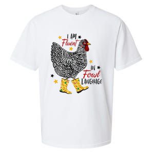 I'm Fluent In Fowl Language Farm Life Crazy Chicken Lady Sueded Cloud Jersey T-Shirt