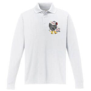 I'm Fluent In Fowl Language Farm Life Crazy Chicken Lady Performance Long Sleeve Polo