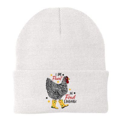 I'm Fluent In Fowl Language Farm Life Crazy Chicken Lady Knit Cap Winter Beanie