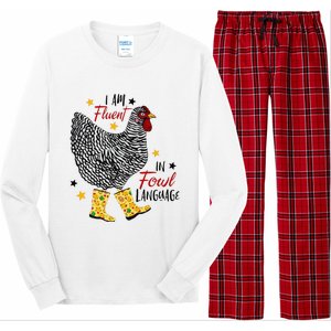 I'm Fluent In Fowl Language Farm Life Crazy Chicken Lady Long Sleeve Pajama Set