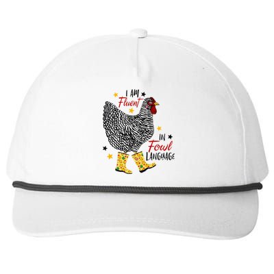 I'm Fluent In Fowl Language Farm Life Crazy Chicken Lady Snapback Five-Panel Rope Hat