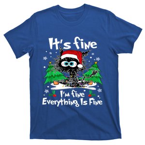 ItS Fine I Am Fine Everything Is Fine Cat Christmas Funny Gift T-Shirt