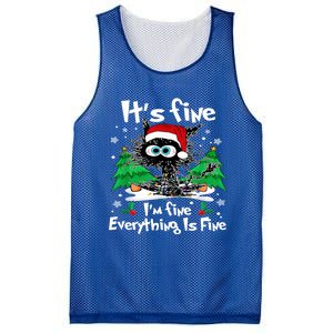 ItS Fine I Am Fine Everything Is Fine Cat Christmas Funny Gift Mesh Reversible Basketball Jersey Tank