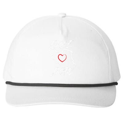 Iran Free Iran Symbol Heart Map Freedom Heart Love Gift Snapback Five-Panel Rope Hat