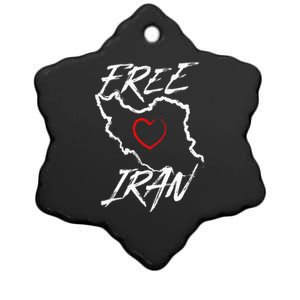 Iran Free Iran Symbol Heart Map Freedom Heart Love Gift Ceramic Star Ornament