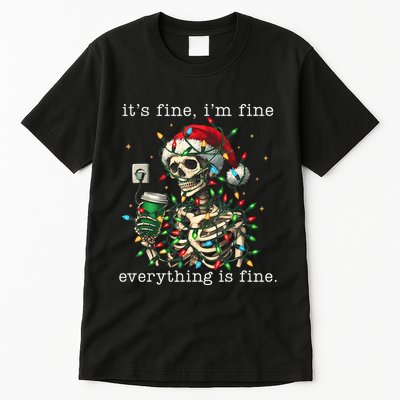 ItS Fine IM Fine Everything Is Fine Christmas Skeleton Tall T-Shirt