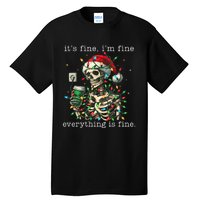 ItS Fine IM Fine Everything Is Fine Christmas Skeleton Tall T-Shirt