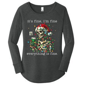 ItS Fine IM Fine Everything Is Fine Christmas Skeleton Women's Perfect Tri Tunic Long Sleeve Shirt