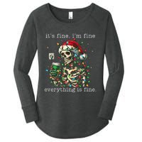 ItS Fine IM Fine Everything Is Fine Christmas Skeleton Women's Perfect Tri Tunic Long Sleeve Shirt