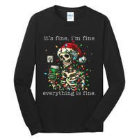 ItS Fine IM Fine Everything Is Fine Christmas Skeleton Tall Long Sleeve T-Shirt