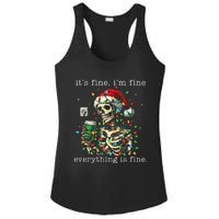 ItS Fine IM Fine Everything Is Fine Christmas Skeleton Ladies PosiCharge Competitor Racerback Tank