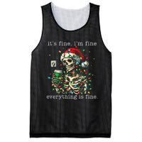 ItS Fine IM Fine Everything Is Fine Christmas Skeleton Mesh Reversible Basketball Jersey Tank