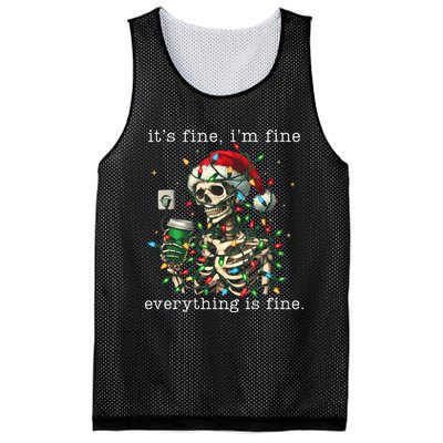 ItS Fine IM Fine Everything Is Fine Christmas Skeleton Mesh Reversible Basketball Jersey Tank