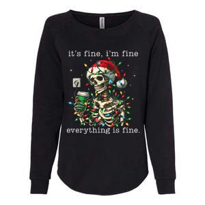 ItS Fine IM Fine Everything Is Fine Christmas Skeleton Womens California Wash Sweatshirt