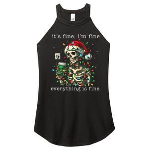 ItS Fine IM Fine Everything Is Fine Christmas Skeleton Women's Perfect Tri Rocker Tank