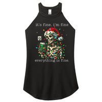 ItS Fine IM Fine Everything Is Fine Christmas Skeleton Women's Perfect Tri Rocker Tank