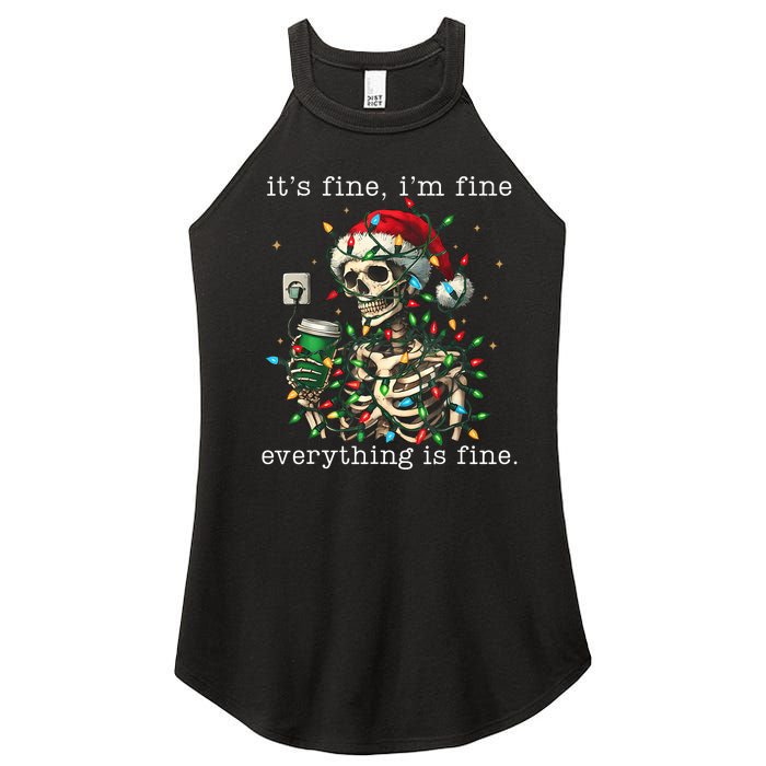 ItS Fine IM Fine Everything Is Fine Christmas Skeleton Women's Perfect Tri Rocker Tank