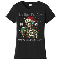 ItS Fine IM Fine Everything Is Fine Christmas Skeleton Women's T-Shirt