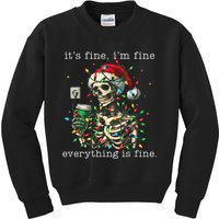 ItS Fine IM Fine Everything Is Fine Christmas Skeleton Kids Sweatshirt