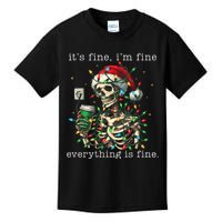 ItS Fine IM Fine Everything Is Fine Christmas Skeleton Kids T-Shirt