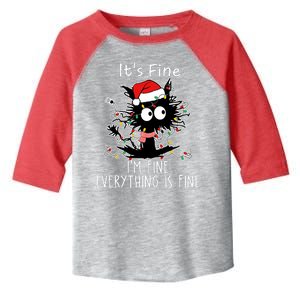 Its Fine Im Fine Everything Is Fine Cat Tangled In Christmas Lights Toddler Fine Jersey T-Shirt