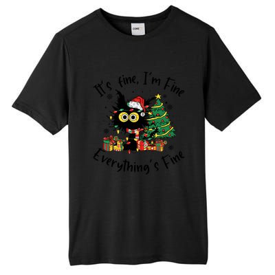 ItS Fine IM Fine Everything Fine Funny Black Cat Christmas Tall Fusion ChromaSoft Performance T-Shirt