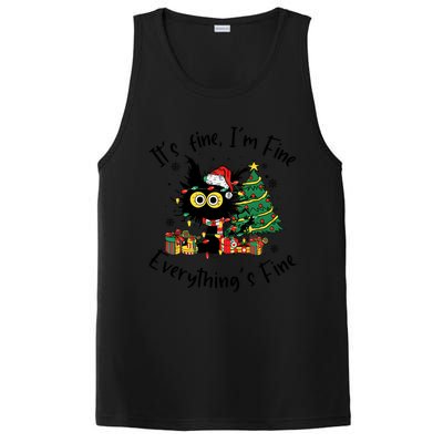 ItS Fine IM Fine Everything Fine Funny Black Cat Christmas PosiCharge Competitor Tank