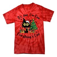 ItS Fine IM Fine Everything Fine Funny Black Cat Christmas Tie-Dye T-Shirt