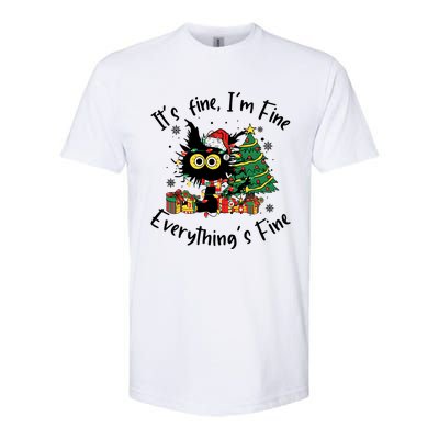 ItS Fine IM Fine Everything Fine Funny Black Cat Christmas Softstyle CVC T-Shirt