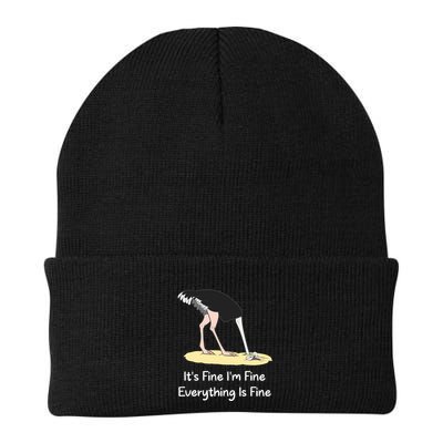 It's Fine I'm Fine Everything Is Fine Funny Ostrich Lover Gift Beanie