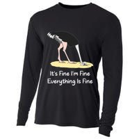 It's Fine I'm Fine Everything Is Fine Funny Ostrich Lover Gift Cooling Performance Long Sleeve Crew