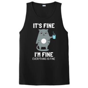 Its Fine Im Fine Everything Is Fine Cat PosiCharge Competitor Tank