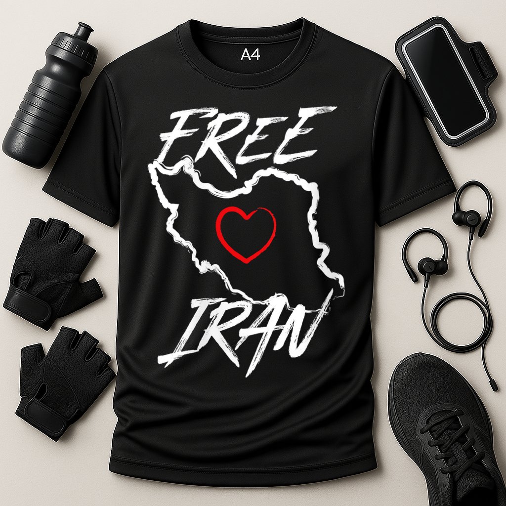 Iran Free Iran Symbol Heart Map Freedom Heart Love Performance Shirt