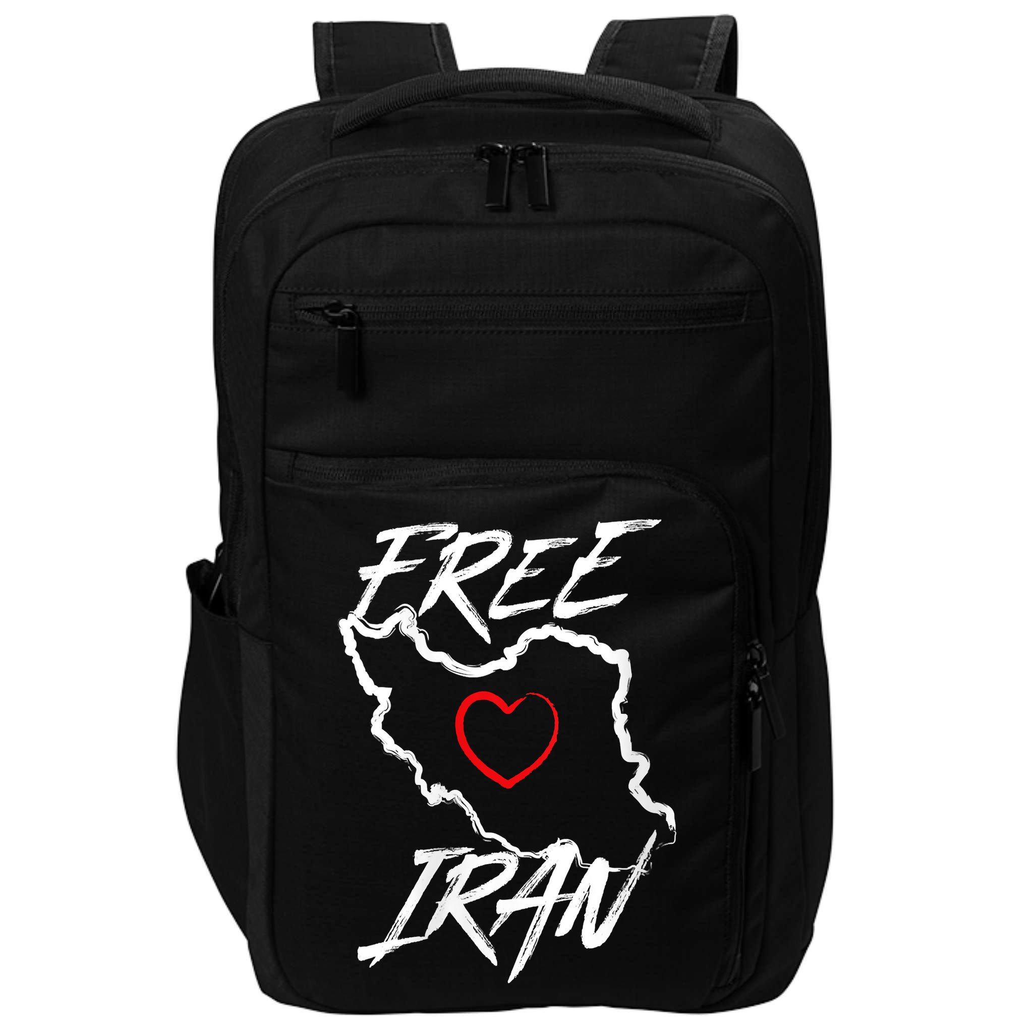 Iran Free Iran Symbol Heart Map Freedom Heart Love Impact Tech Backpack