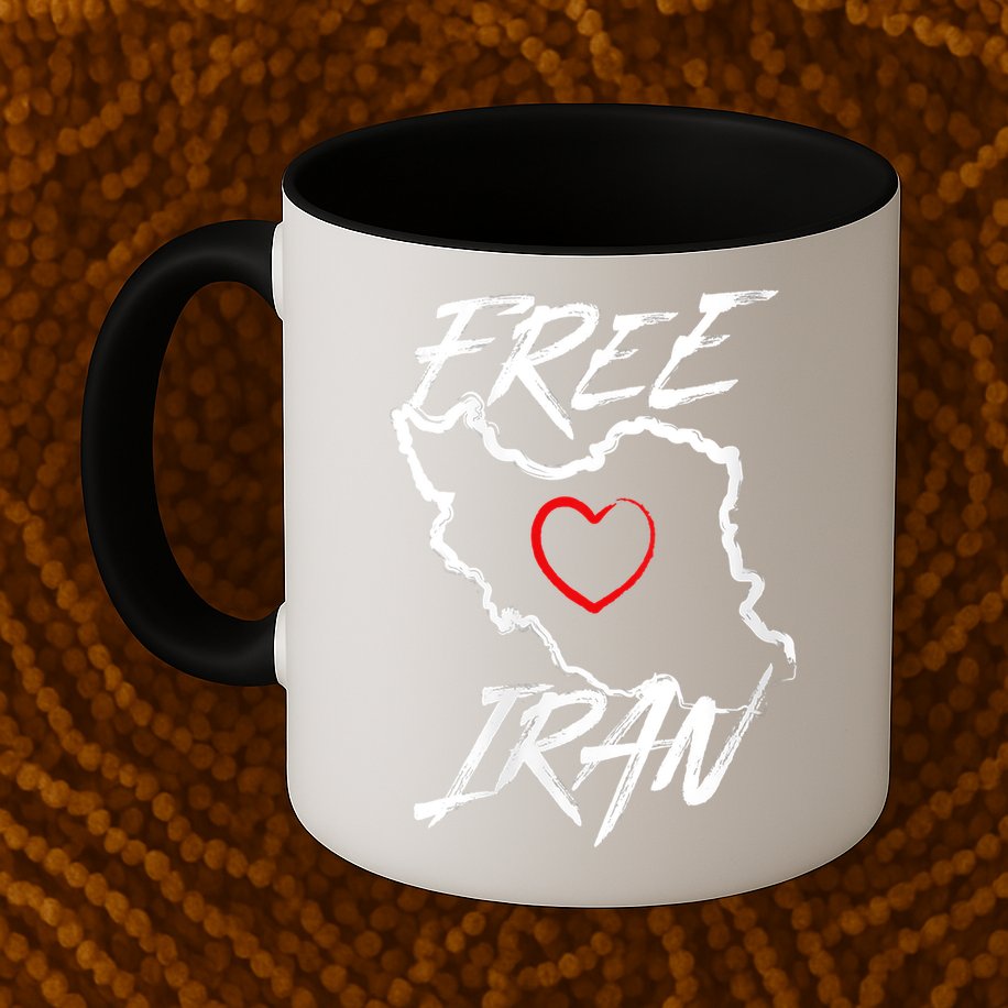 Iran Free Iran Symbol Heart Map Freedom Heart Love Mug