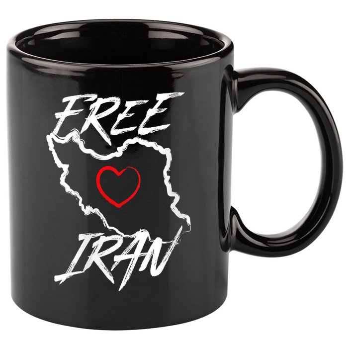 Iran Free Iran Symbol Heart Map Freedom Heart Love 11oz C Handle Ceramic Mug
