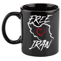 Iran Free Iran Symbol Heart Map Freedom Heart Love 11oz C Handle Ceramic Mug