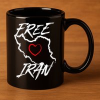Iran Free Iran Symbol Heart Map Freedom Heart Love 11oz C Handle Ceramic Mug