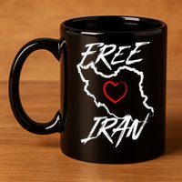 Iran Free Iran Symbol Heart Map Freedom Heart Love 11oz C Handle Ceramic Mug