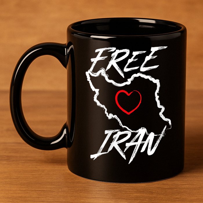 Iran Free Iran Symbol Heart Map Freedom Heart Love 11oz C Handle Ceramic Mug