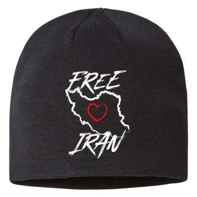 Iran Free Iran Symbol Heart Map Freedom Heart Love Sustainable Beanie