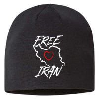 Iran Free Iran Symbol Heart Map Freedom Heart Love Sustainable Beanie