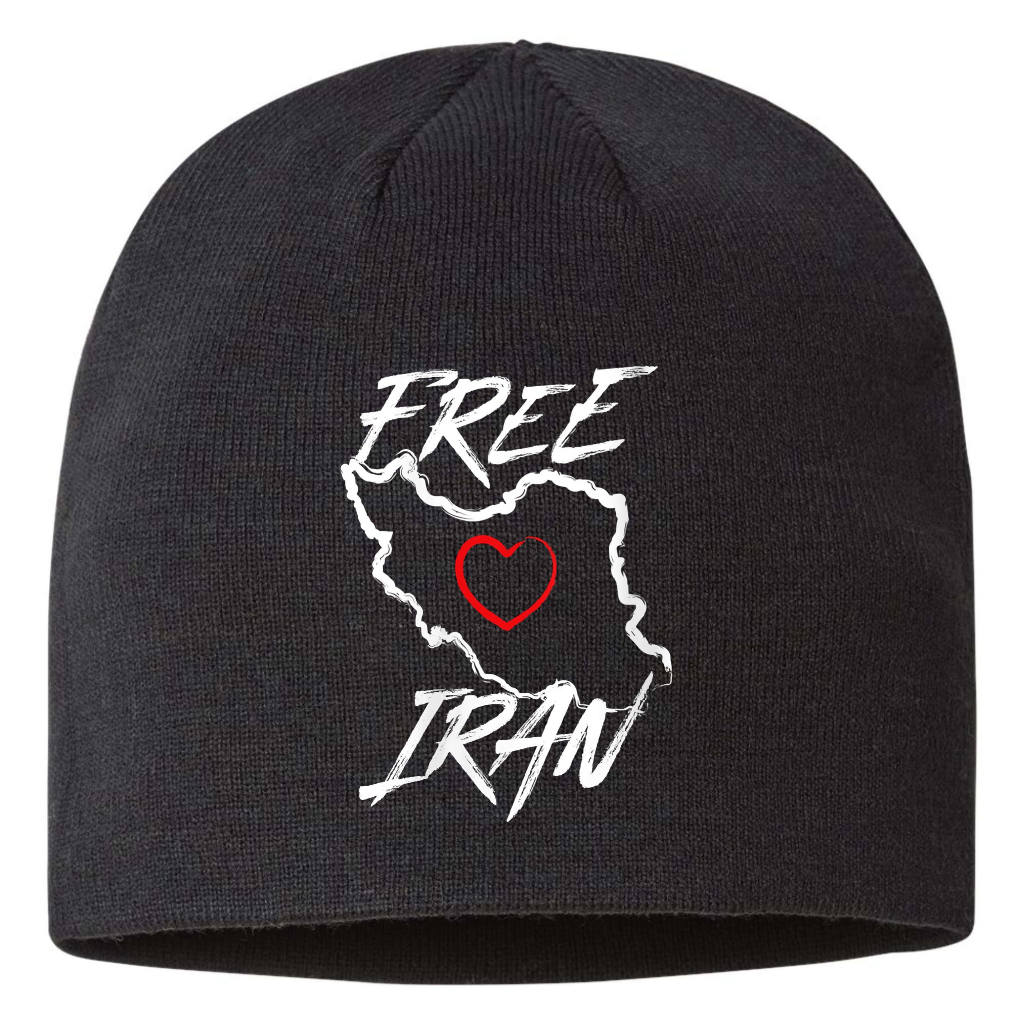 Iran Free Iran Symbol Heart Map Freedom Heart Love Sustainable Beanie