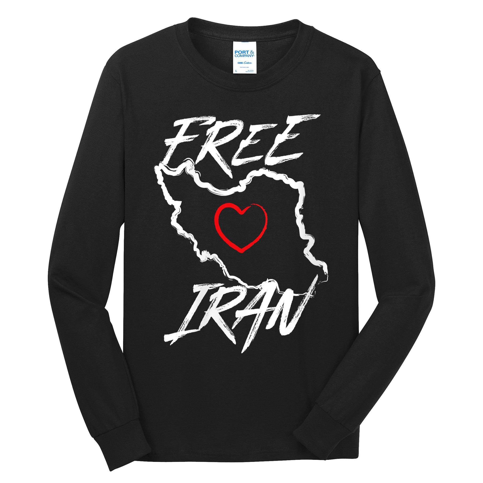 Iran Free Iran Symbol Heart Map Freedom Heart Love Tall Long Sleeve T-Shirt