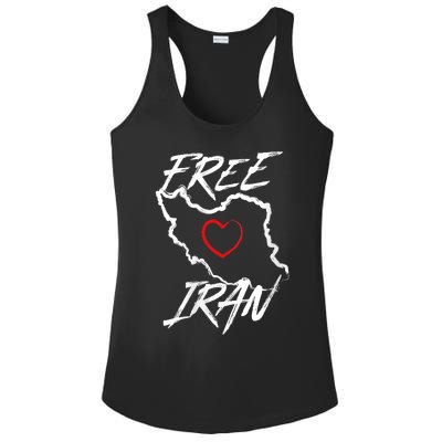 Iran Free Iran Symbol Heart Map Freedom Heart Love Ladies PosiCharge Competitor Racerback Tank