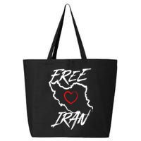 Iran Free Iran Symbol Heart Map Freedom Heart Love 25L Jumbo Tote