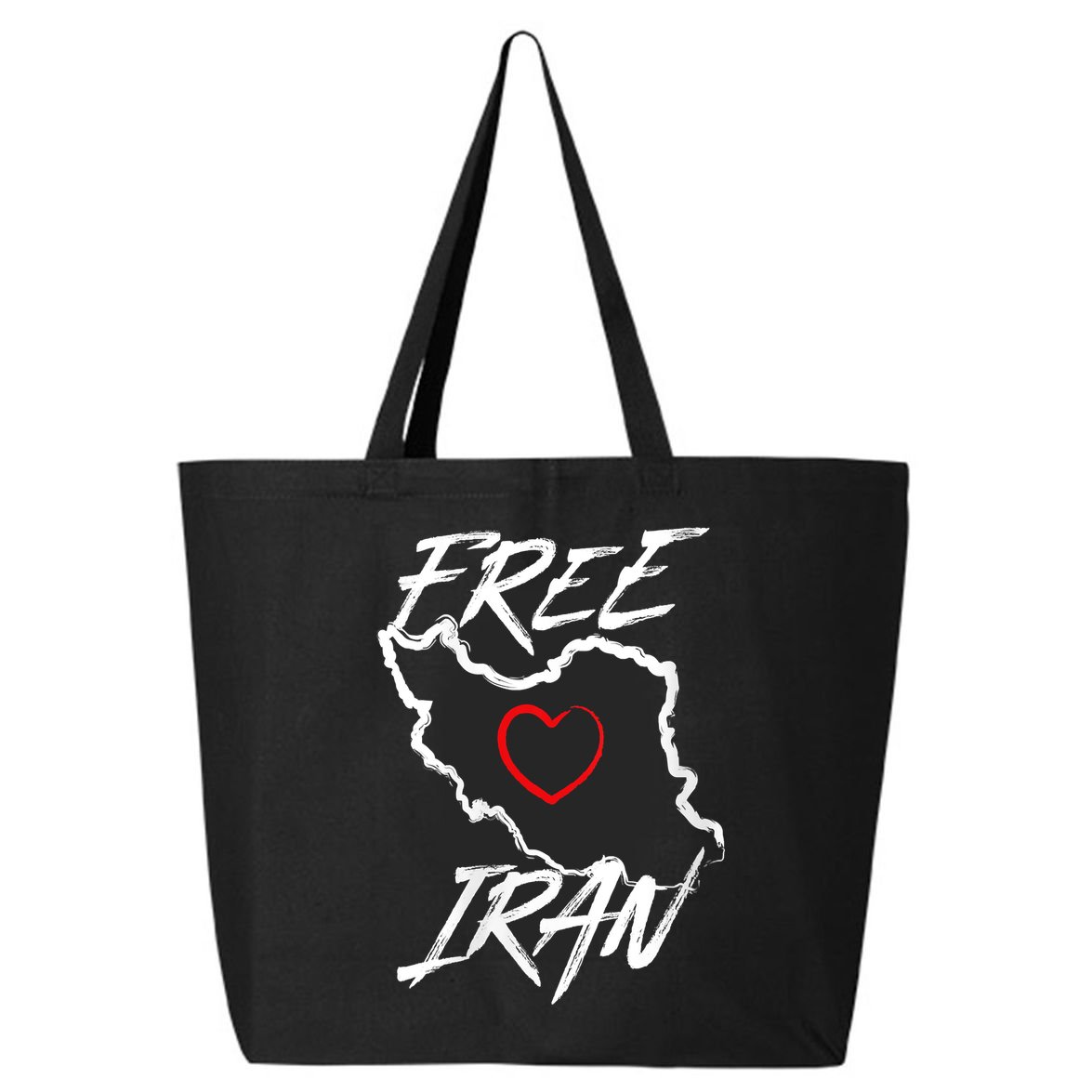 Iran Free Iran Symbol Heart Map Freedom Heart Love 25L Jumbo Tote