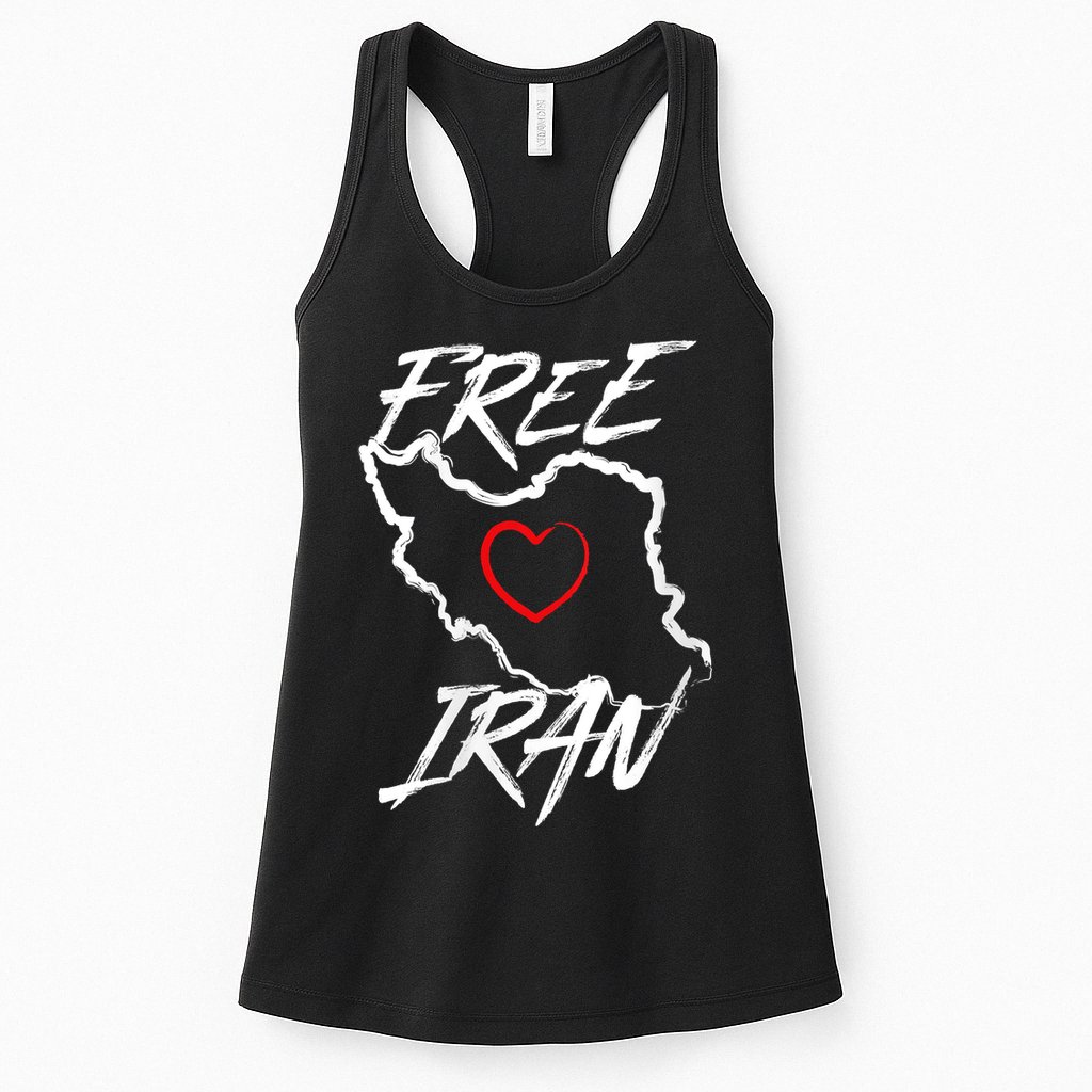 Iran Free Iran Symbol Heart Map Freedom Heart Love Womens Tank Top