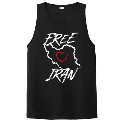 Iran Free Iran Symbol Heart Map Freedom Heart Love PosiCharge Competitor Tank