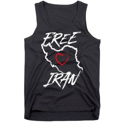 Iran Free Iran Symbol Heart Map Freedom Heart Love Tank Top
